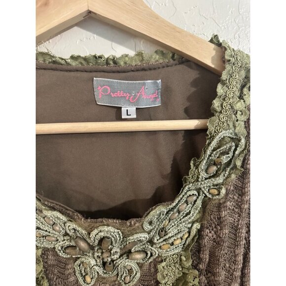Pretty Angel Y2K Hippie Chic Grunge Lace Top - Picture 7 of 9
